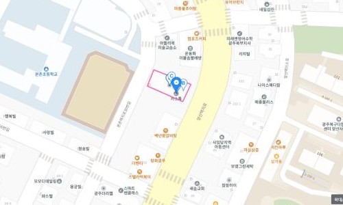 오매오매 스튜디오 위치 지도 — 본촌초등학교 맞은편